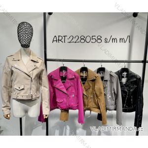 Damen-Lederjacke mit langen Ärmeln (Einheitsgröße S/M) ITALIAN FASHION IMM23M8058