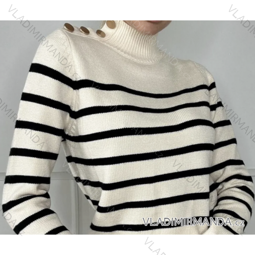 Kurzer Damenpullover mit Knopfleiste und langen Ärmeln (S/M EINHEITSGRÖSSE) ITALIAN FASHION IMPBB23Y22785