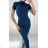 Langes gestricktes Rollkragen-Kurzarmkleid für Damen (S/M EINHEITSGRÖSSE) ITALIAN FASHION IMPBB23Z9072