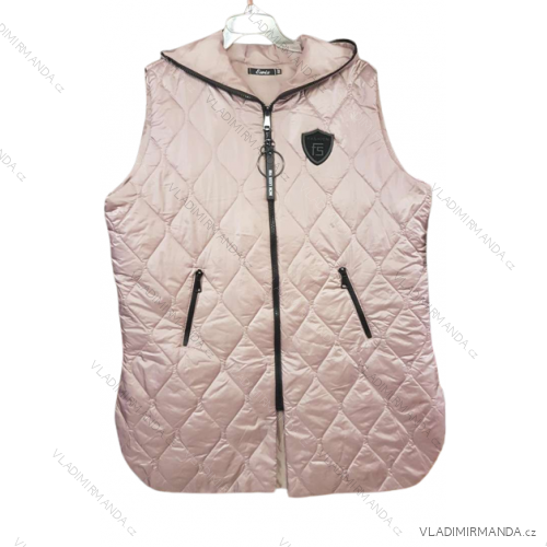 Vesta šusťáková bez rukávů dámská nadrozměr (42-44-46-48-50-52) POLSKÁ MÓDA PMLEW2201 altrosa 52