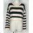 Kurzer, langärmliger Damen-Streifenpullover (S/M EINHEITSGRÖSSE) ITALIAN FASHION IMPBB23Z8041