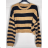 Kurzer, langärmliger Damen-Streifenpullover (S/M EINHEITSGRÖSSE) ITALIAN FASHION IMPBB23Z8041