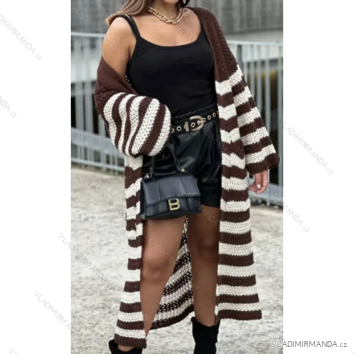 Gestreifter Langarm-Cardigan für Damen (Einheitsgröße S/M) ITALIAN FASHION IMPBB23J23028