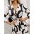 Langes Chiffon-Kurzarmkleid für Damen (S/M ONE SIZE) ITALIAN FASHION IMWGS231048