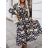 Langes Chiffon-Kurzarmkleid für Damen (S/M ONE SIZE) ITALIAN FASHION IMWGS231048