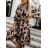 Langes Chiffon-Kurzarmkleid für Damen (S/M ONE SIZE) ITALIAN FASHION IMWGS231048