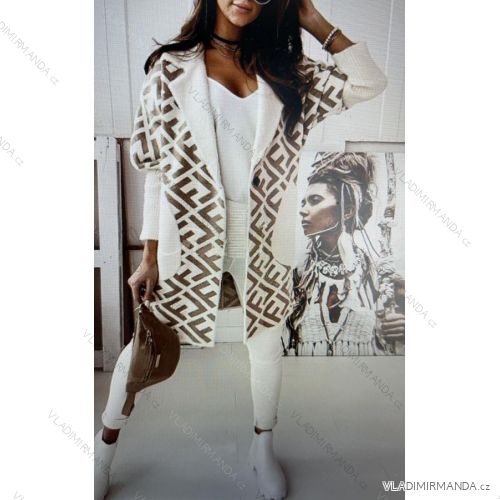 Langärmliger Alpaka-Mantel mit Kapuze für Damen (S/M EINHEITSGRÖSSE) POLISH FASHION IMWK23747