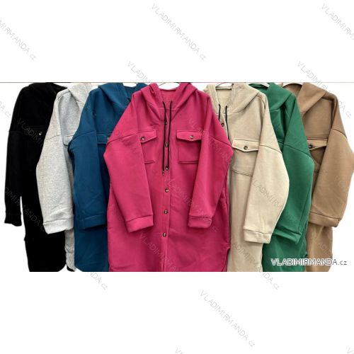 Damen-Hoodie mit langen Ärmeln und Reißverschluss (2XL/3XL EINHEITSGRÖSSE) ITALIAN FASHION IMWT23659