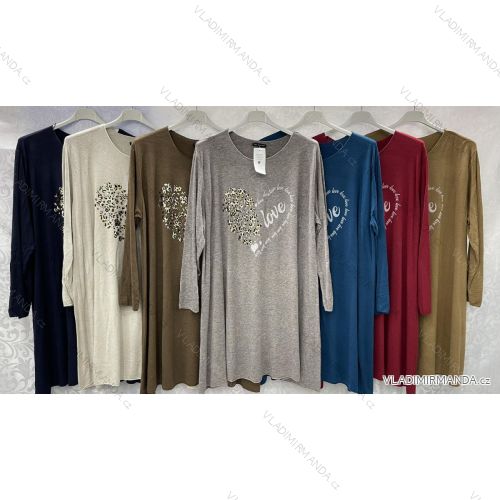 Tunika / Bluse Langarm Damen Oversized (3XL / 4XL ONE SIZE) ITALIAN FASHION IMWQ2191650