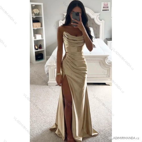 Langes elegantes Damenkleid mit Trägern (S/M ONE SIZE) ITALIAN FASHION IMPLP2330000125