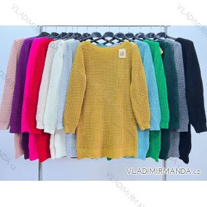 Damen-Strickkleid mit Rollkragen und langen Ärmeln in Übergröße (2XL/3XL EINHEITSGRÖSSE) ITALIAN FASHION IM423608