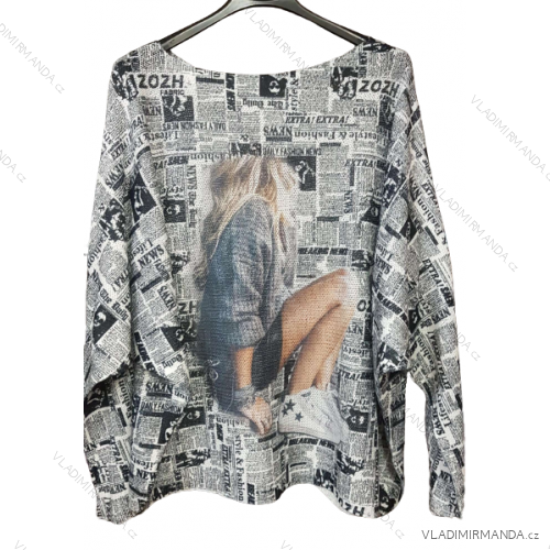 Oversize-Pullover für Damen mit Aufdruck (M / L ONE SIZE) ITALIAN FASHION IMB22GIRL