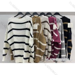 Gestreifter Langarmpullover für Damen (S/M EINHEITSGRÖSSE) ITALIAN FASHION IMPDY23ZS5231