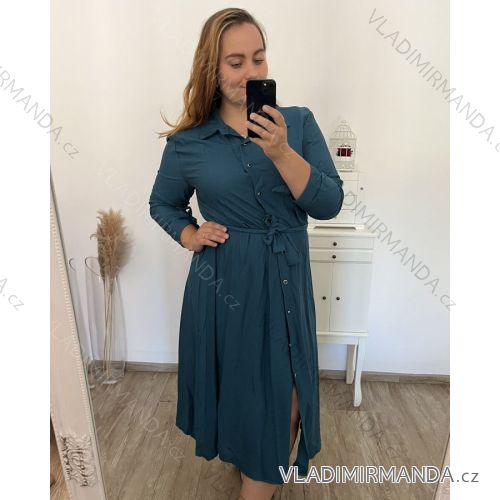 Langarm-Hemdkleid für Damen (Einheitsgröße S/M) ITALIAN FASHION IMWGM23447 XL/2XL Kerosin