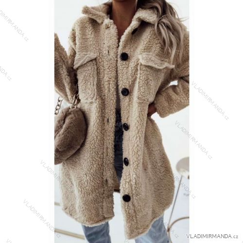 Flauschiger Langarmmantel für Damen (SL) ITALIAN FASHION IMWL22020