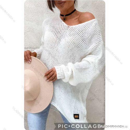 Gestrickter, dünner Langarmpullover für Damen (Einheitsgröße S/M) ITALIAN FASHION IMWL233225