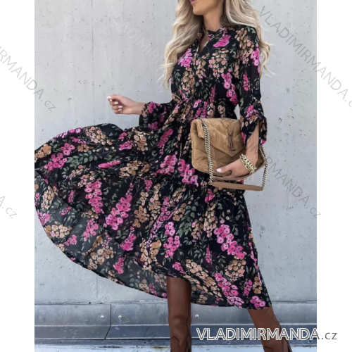 Elegantes Damenkleid mit langen Ärmeln (S/M EINHEITSGRÖSSE) ITALIAN FASHION IMPBB23B20866