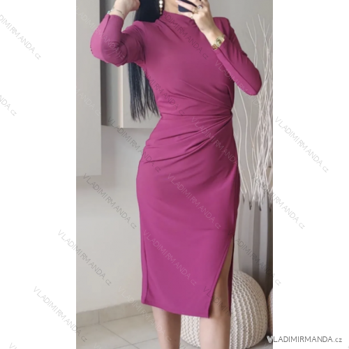 Elegantes Damenkleid mit langen Ärmeln (Einheitsgröße S/M) ITALIAN FASHION IMPBB231100f