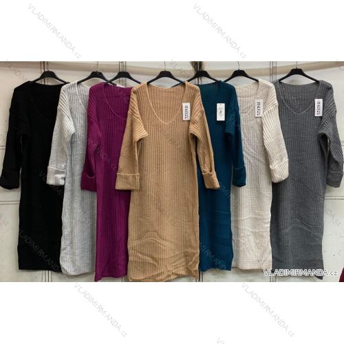 Langärmliges Strickkleid für Damen (S/M EINHEITSGRÖSSE) ITALIAN FASHION IMC23364
