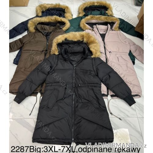 Reißverschluss Kapuzen Langarm Damen Oversized (3XL-8XL) POLISH FASHION PMWT21T21-69