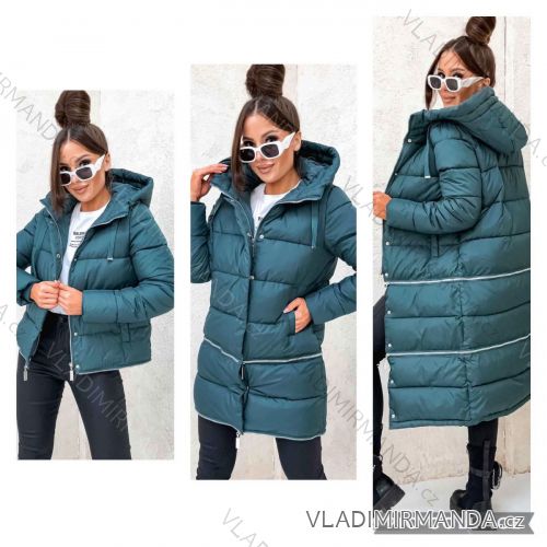 Reißverschluss Kapuzen Langarm Damen Oversized (3XL-8XL) POLISH FASHION PMWT21T21-69