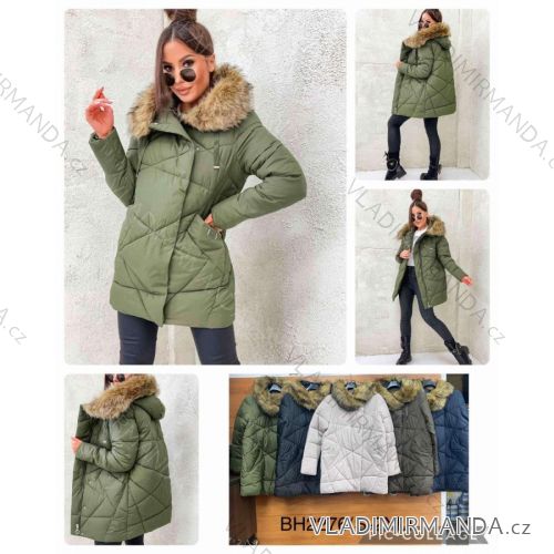 Reißverschluss Kapuzen Langarm Damen Oversized (3XL-8XL) POLISH FASHION PMWT21T21-69