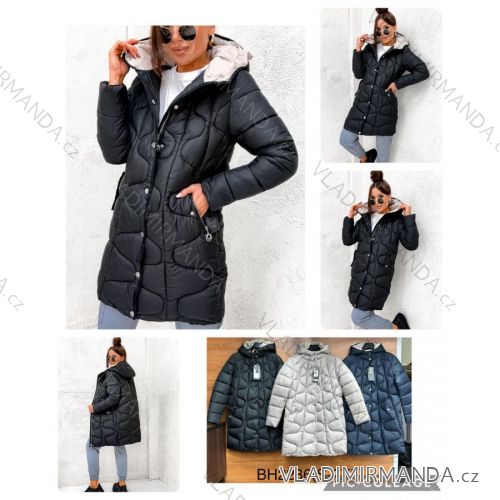 Reißverschluss Kapuzen Langarm Damen Oversized (3XL-8XL) POLISH FASHION PMWT21T21-69