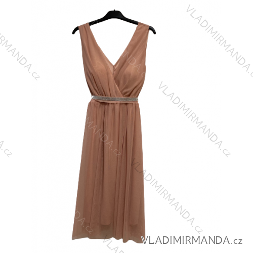 Elegantes, ärmelloses Ballkleid für Damen (Einheitsgröße S/M) ITALIAN FASHION IMWKK223920 altrosa S/M