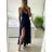 Langes Sommerkleid aus Satin mit Trägern Damen mit Gürtel (UNI S / M) ITALIAN FASHION IMM22INFINITE -   grüne Erbse -   S / M