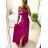 Carmen langes, trägerloses, elegantes Satin-Damenkleid (S/M ONE SIZE) ITALIAN FASHION IMPBB22B22735/DR – Limettengrün – S/M