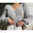Kurzer Damenpullover mit Knopfleiste und langen Ärmeln (S/M EINHEITSGRÖSSE) ITALIAN FASHION IMPBB23Y22785