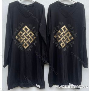 Damen-Oversize-Freizeit-Langarm-Baumwollkleid (M/L EINHEITSGRÖSSE) ITALIAN FASHION IMD23785