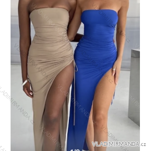Langes Chiffon-Kurzarmkleid für Damen (S/M ONE SIZE) ITALIAN FASHION IMWGS231048