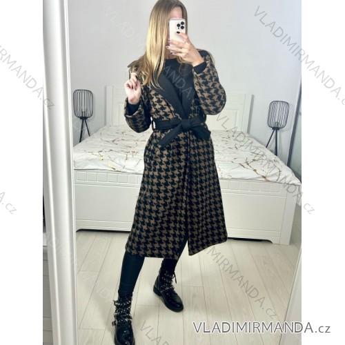 Damen Langarm-Fleecemantel (S / M ONE SIZE) ITALIAN FASHION IMC21865 M / L braun