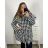 Langärmliger Damenmantel in Übergröße (2XL/3XL ONE SIZE) ITALIAN FASHION IMC23346 3xl / 4xl weiß