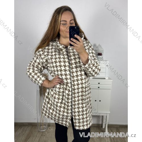 Langärmliger Damenmantel in Übergröße (2XL/3XL ONE SIZE) ITALIAN FASHION IMC23346 3xl / 4xl weiß