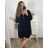 Kleid Oversize Kurzarm Damen (4XL/5XL ONE SIZE) ITALSKÁ MÓDA IM422FLUFF 4XL / 5XL schwarz