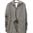 Langärmliger, übergroßer Kapuzenpullover mit Reißverschluss für Damen (S/M EINHEITSGRÖSSE) ITALIAN FASHION IMPLI2324515