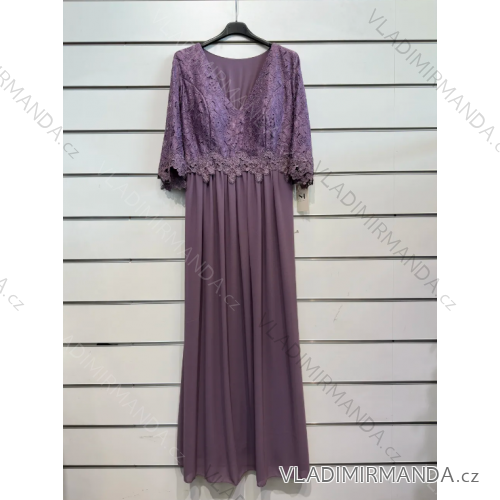 Langes, lässiges Kurzarmkleid für Damen in Übergröße (XL/2XL Einheitsgröße) ITALIAN FASHION IMPSH23L635