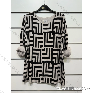 Damen-Tunika mit langen Ärmeln in Übergröße (Einheitsgröße S/M) ITALIAN FASHION IMPSH2316090