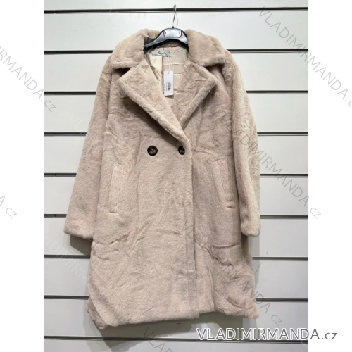 Damen-Teddy-Mantel mit langen Ärmeln (Einheitsgröße S/M) ITALIAN FASHION IMPSH2323002