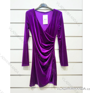 Elegantes Party-Langarmkleid aus Samt für Damen (Einheitsgröße S/M) ITALIAN FASHION IMPSH236438
