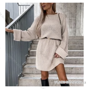 Damen-Strickkleid mit Gürtel und langen Ärmeln (Einheitsgröße S/M) ITALIAN FASHION IMPSH235162