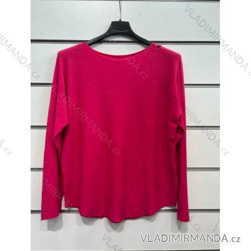 Übergroßer Langarm-Strickpullover für Damen (S/M EINHEITSGRÖSSE) ITALIAN FASHION IMPSH23088