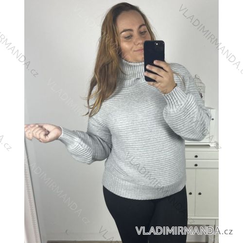 Langarm-Rollkragenpullover für Damen (2XL/3XL ONE SIZE) ITALIAN FASHION IM423JULIA