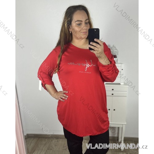 Langarm-Tunika für Damen in Übergröße (3XL/4XL/5XL Einheitsgröße) ITALIAN FASHION IM423550 4XL / 5XL rot