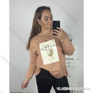 Damen-Langarm-T-Shirt in Übergröße (2XL/3XL EINHEITSGRÖSSE) TURKISH FASHION TMAA233967