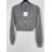 Kurzer Langarmpullover für Damen (S/M EINHEITSGRÖSSE) ITALIAN FASHION IMPBB23Z1128