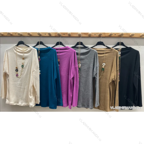 Gestreifter Langarmpullover für Damen (S/M EINHEITSGRÖSSE) ITALIAN FASHION IMPDY23ZS5231