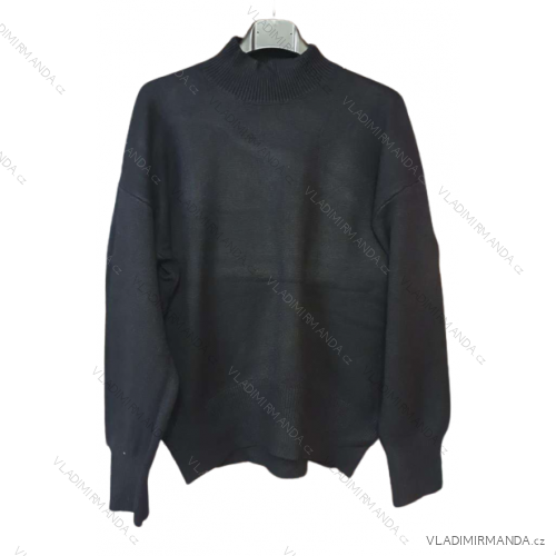 Übergroßer Rollkragen-Langarmpullover für Damen (S/M EINHEITSGRÖSSE) FRENCH FASHION FMWT23DT55559 schwarz M / L